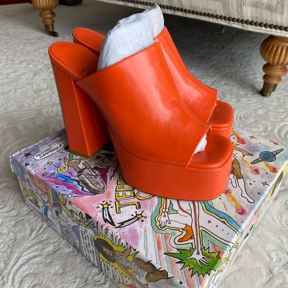 Jeffrey Campbell Orange Platform Mule - Picture 3 of 9